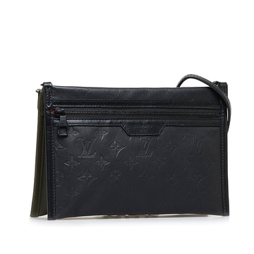 Louis Vuitton Shadow Double Flat Black Monogram Leather