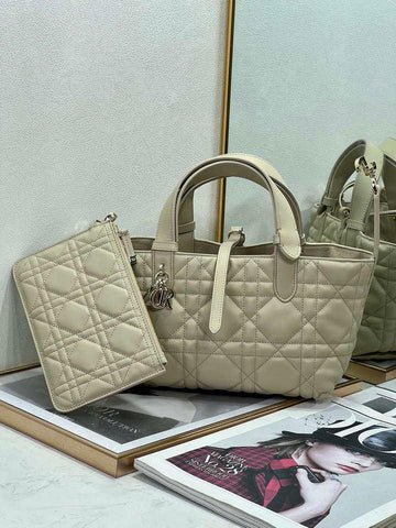 Makersluxe - Toujours Bag Beige Macrocannage Calfskin