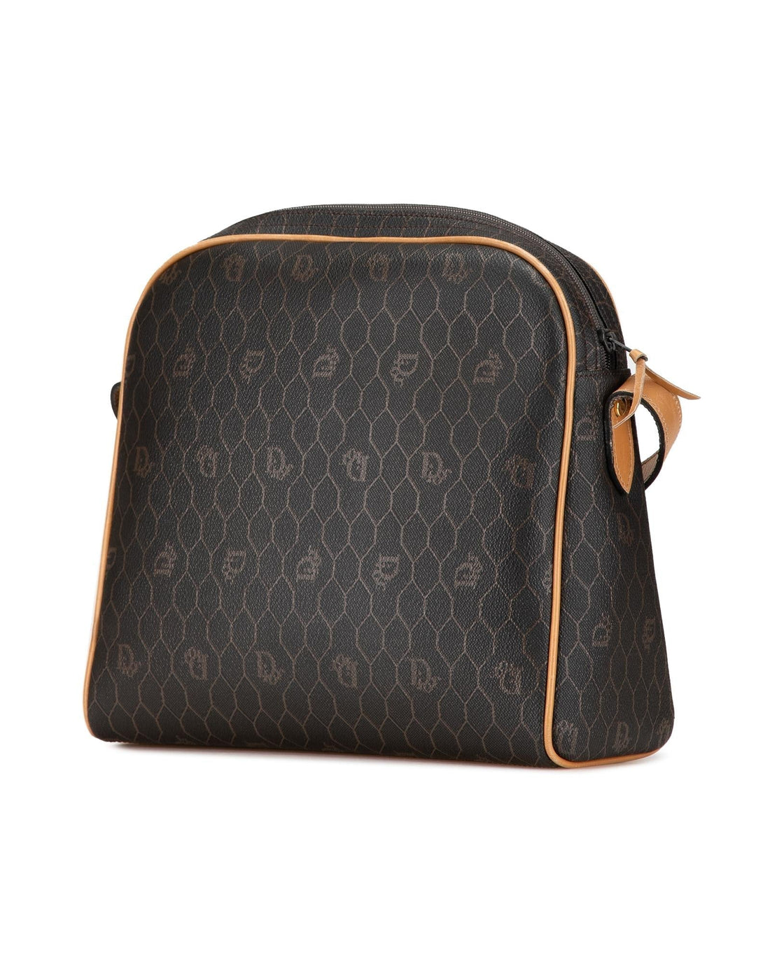 Honeycomb Coated Canvas Crossbody Bag with Leather Trim and Multiple Pockets