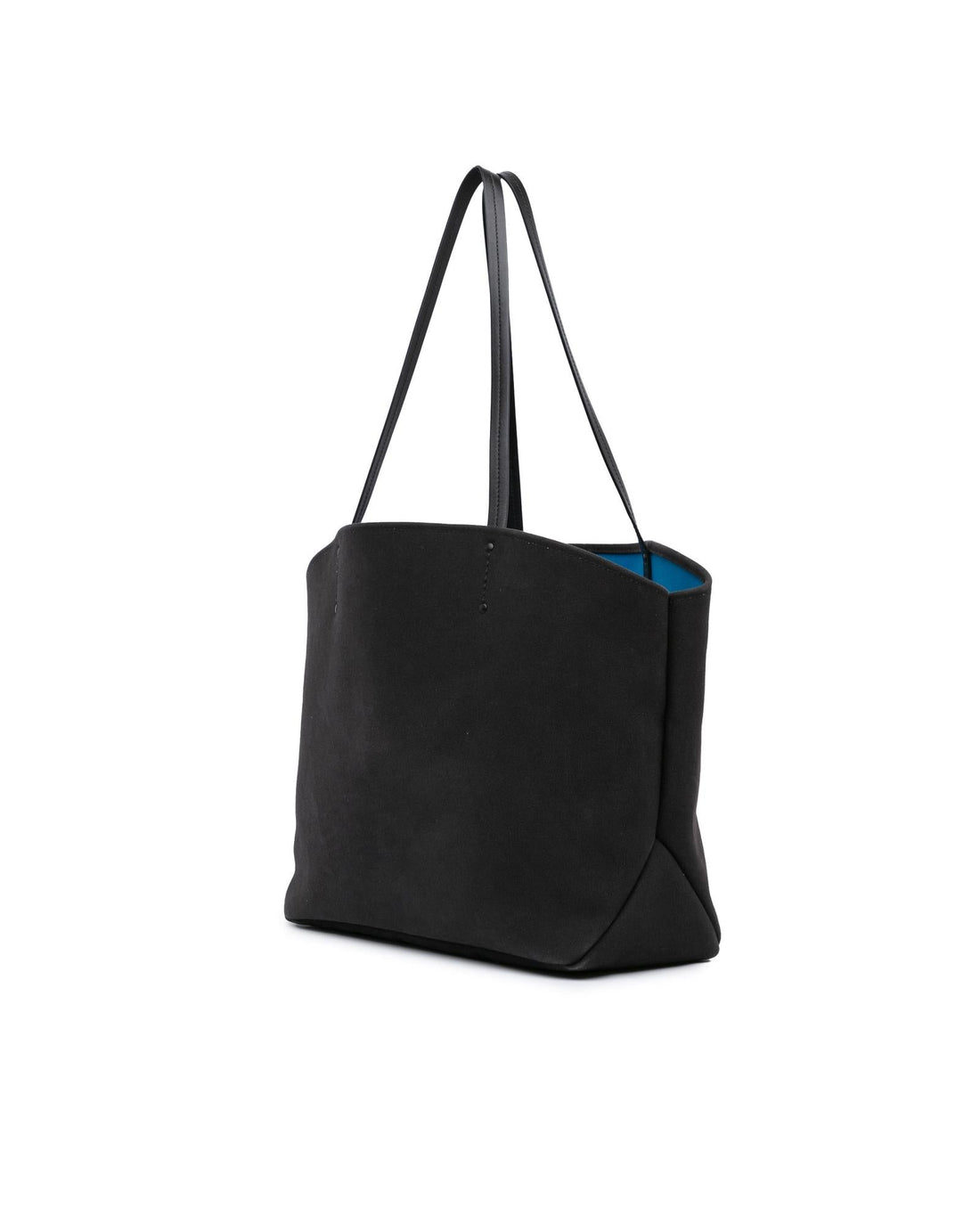 Canvas Tote Bag with Leather Straps and Interior Zip Pouch