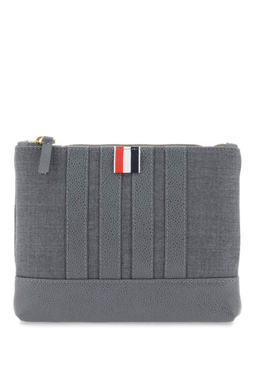 Thom Browne Wool 4-Bar Small Pouch Men