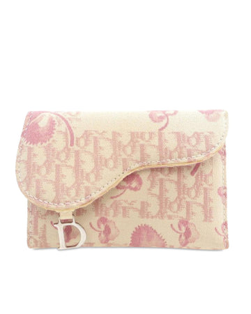Oblique Canvas Cherry Blossom Saddle Key Holder