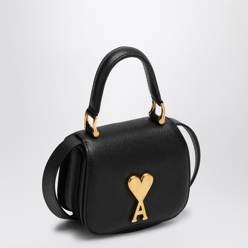 Ami Paris Small Black Leather Paris Paris Bag Women