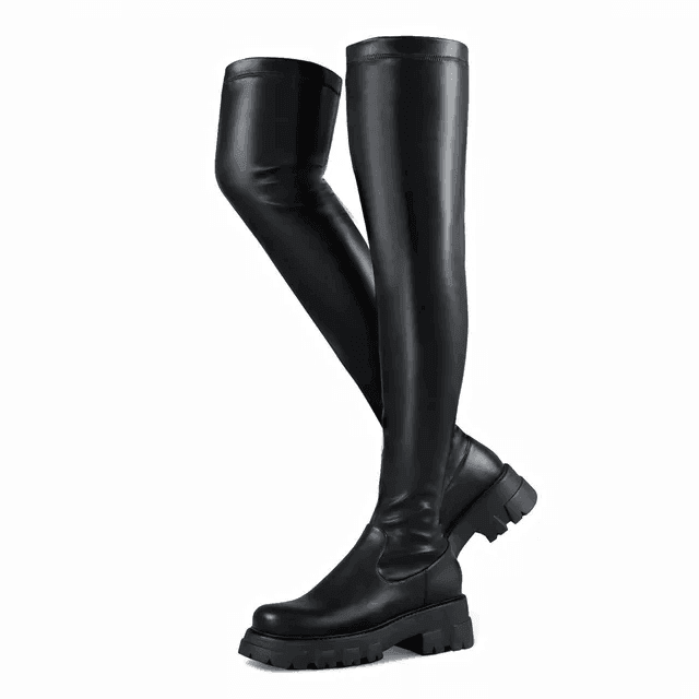 Makersluxe Shoes Elvira Women's Over-the-Knee Elastic Boots