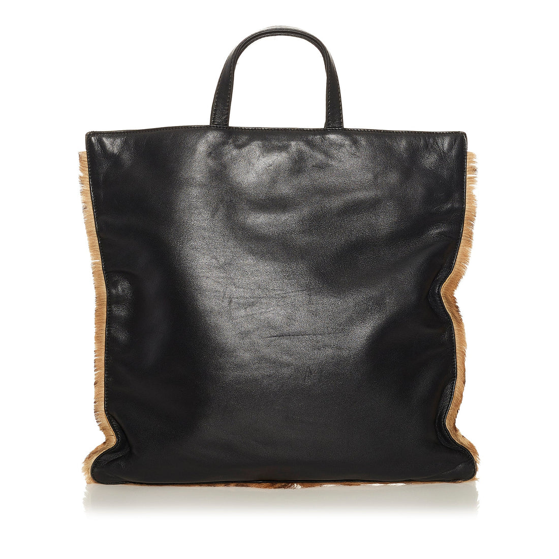 Brown Loewe Pony Hair Leopard Print Tote Bag