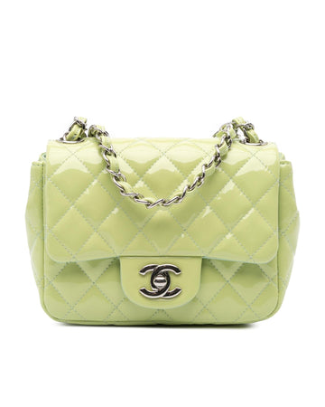 Mini Square Classic Patent Leather Single Flap Bag
