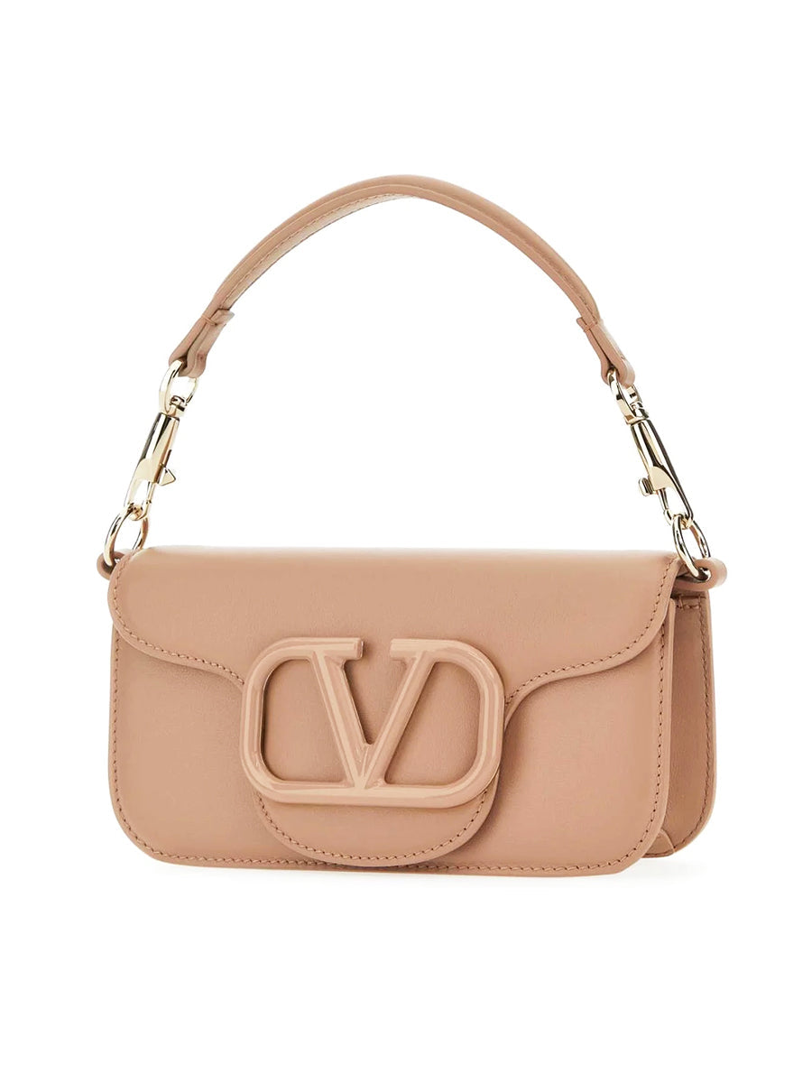 Small Loco Calfskin Shoulder Bag in Rose Canelle