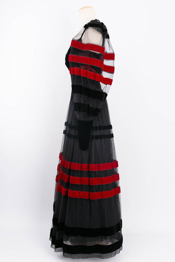 Robe en velours et tulle Loris Azzaro