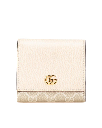 Luxury Coated Canvas Bifold Wallet with Leather Flap and Gold-Tone Hardware