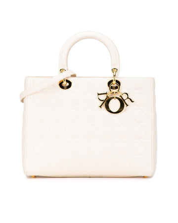 Quilted Lambskin Leather Handbag with Detachable Strap