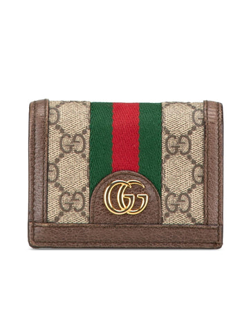 Ophidia Small Wallet with Leather Trim and Magnetic Closure