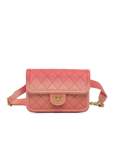 Quilted Leather Flap Belt Bag with CC Turn-Lock