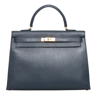 Hermès Kelly 35 Black Fjord Gold