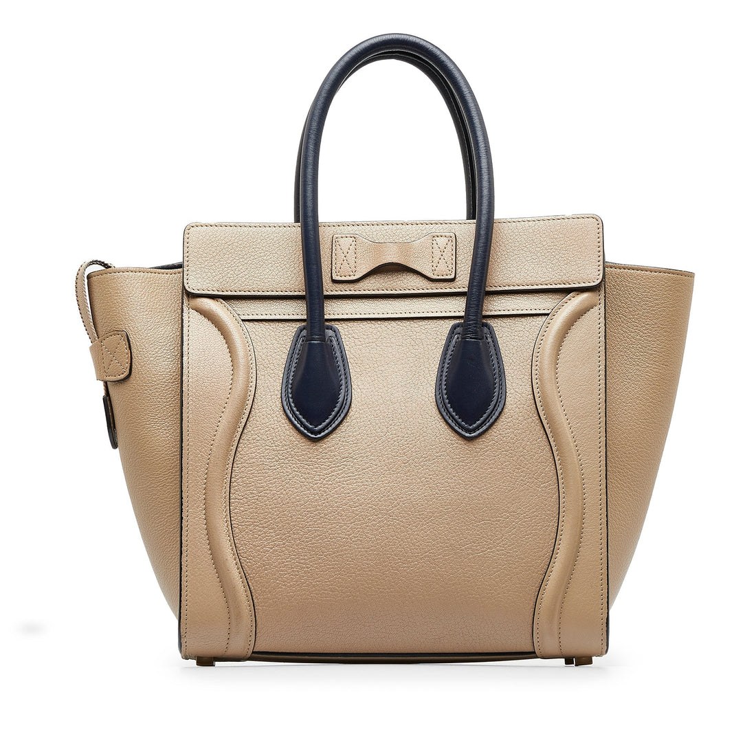 Tan Celine Micro Luggage Tote Bicolor