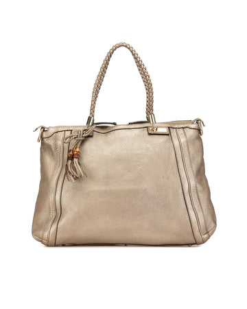 Calfskin Satchel with Braided Leather Handles