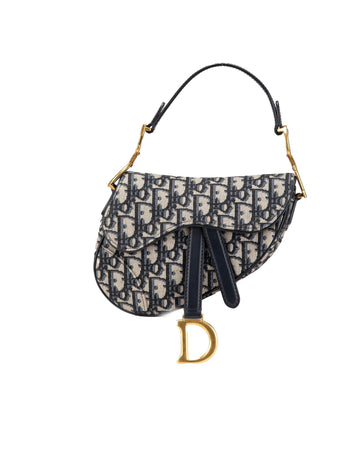 Mini Canvas Saddle Bag with Leather Handle