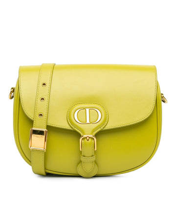Medium Leather Crossbody Bag with Adjustable Strap and Buckle Closure