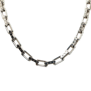 Silver Louis Vuitton Monogram Chain Link Necklace