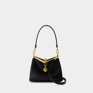 BLACK VELA S BAG WITH GOLDEN CLOSURE