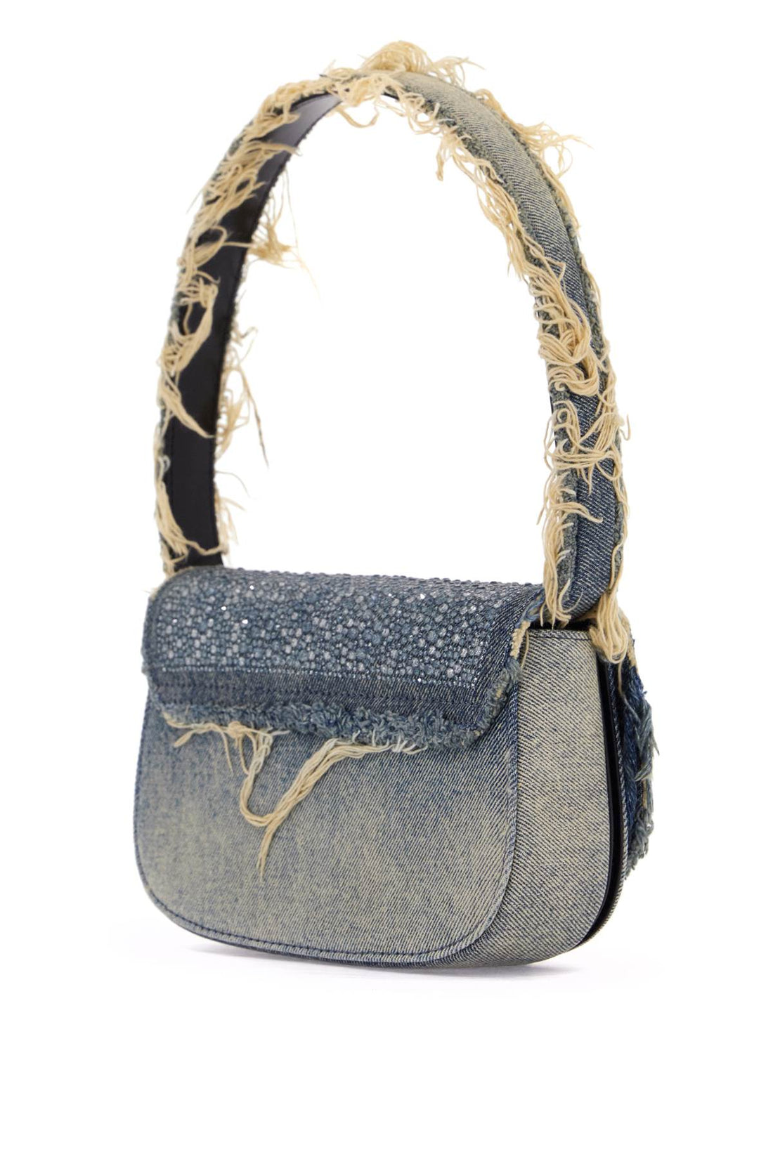 Diesel 1Dr Denim And Crystal Shoulder Bag Women