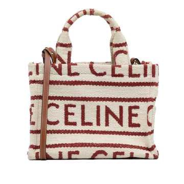 Celine All Over Cabas Thais Small Red Canvas