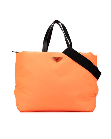 Nylon Puffer Satchel with Detachable Strap