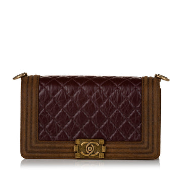 Chanel Boy Flap Brown Lambskin Gold