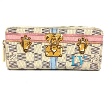 LOUIS VUITTON Long Wallet Purse N60109 Damier Azur Canvas white Damier Azure Summer trunk collection Women Used