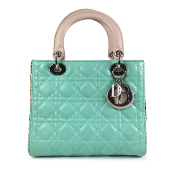 Lady Dior Medium Tricolor Lambskin and Python Cannage