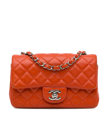 Mini Rectangular Classic Quilted Lambskin Flap Bag with Chain Strap