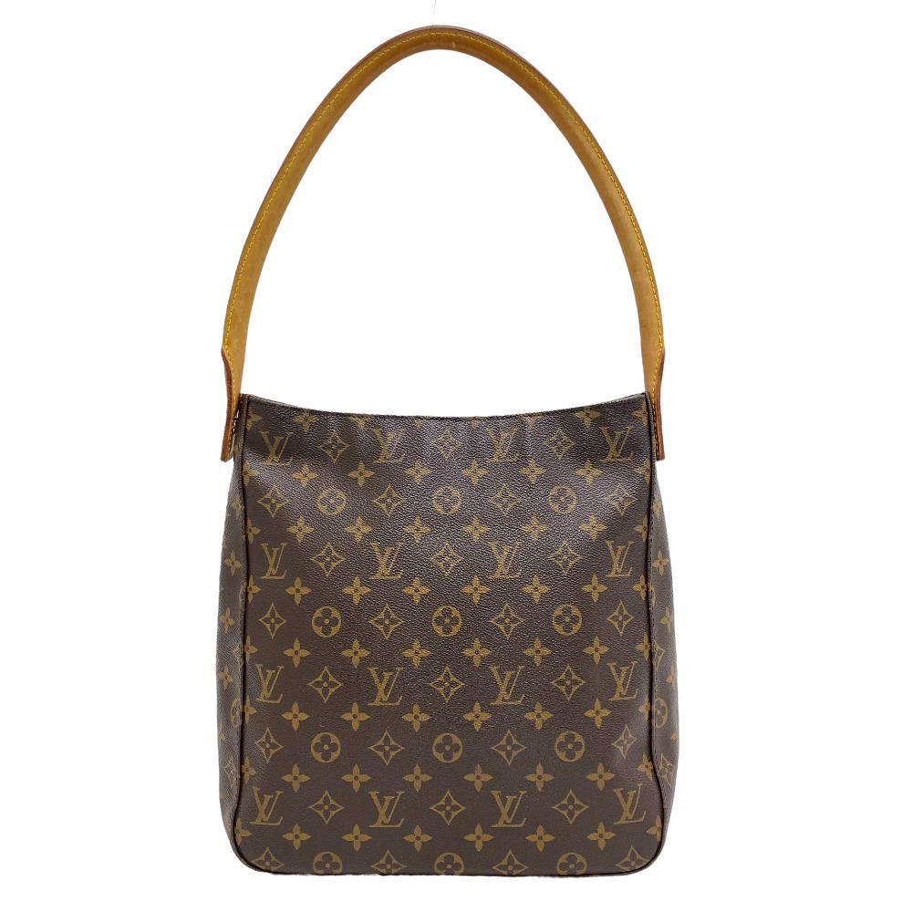 LOUIS VUITTON Shoulder Bag M51145 leather Brown Monogram LoopingGM Women Used