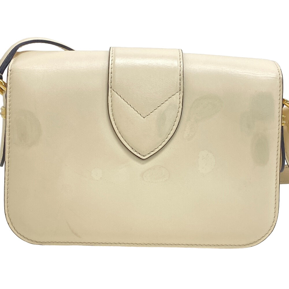 LOUIS VUITTON Shoulder Bag M55950 Calfskin Ivory LV logo Ponneuf Women Used