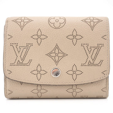LOUIS VUITTON Bifold Wallet M62542 leather beige Mahina Portefeuille Iris Compact Women Used