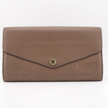 LOUIS VUITTON Long Wallet Purse M68708 leather beige Monogram Ann Platt Portefeuille Sarah Women Used