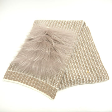 LOUIS VUITTON Scarf M75090 wool beige Escharpu Erna Women Used
