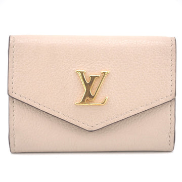 LOUIS VUITTON Tri-fold wallet M69340 Taurillon Clemence beige Taurillon Clemence Portefeuille Lock Mini Women Used