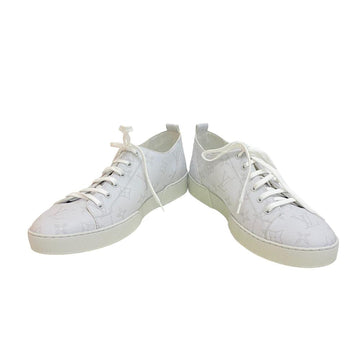 LOUIS VUITTON sneakers GO1115 leather white match up line Monogram mens 41 Used