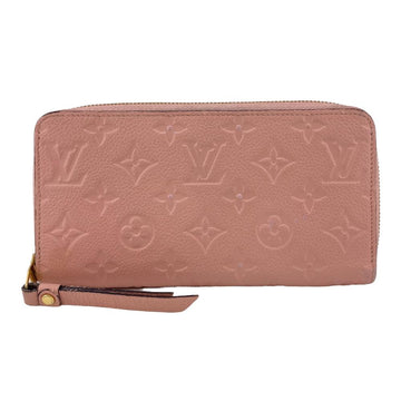LOUIS VUITTON Long Wallet Purse M64090 leather pink Zip Around Monogram Ann Platt Zippy wallet Women Used