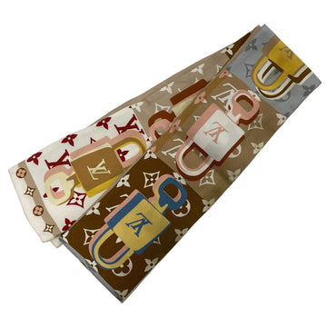 LOUIS VUITTON scarf M77674 silk beige Bandeau LV Unlocked Women Used