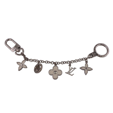 LOUIS VUITTON Key ring M65110 Gold Plated Ivory Silver Bag charm Bijoux Sac Chaine Fleur de Epi Women Used