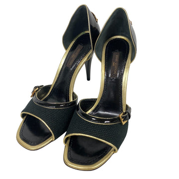 LOUIS VUITTON pumps BL1025 Canvas, Patent Leather black 15 years Cadena Women 35 Used