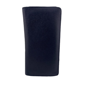 LOUIS VUITTON Long Wallet Purse M30501 leather black Taiga Portefeuille Brazza mens Used