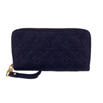 LOUIS VUITTON Long Wallet Purse M93435 leather black Zip Around Monogram Ann Platt Portefeuille Secret Long Women Used