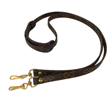 LOUIS VUITTON Shoulder strap leather Brown Monogram Old model Women Used