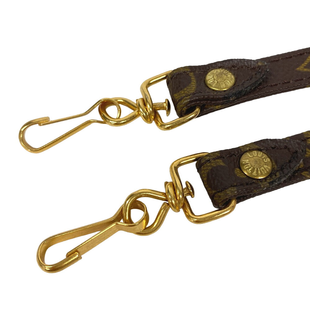 LOUIS VUITTON Shoulder strap leather Brown Monogram Old model Women Used