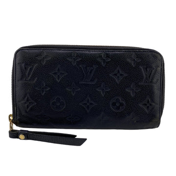 LOUIS VUITTON Long Wallet Purse M93435 leather black Zip Around Monogram Ann Platt Portefeuille / Wallet Ron Women(Unisex) Used