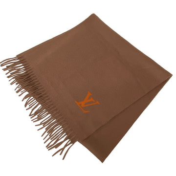 LOUIS VUITTON Scarf cashmere Brown fringe Echarpe Gerham LV logo Women(Unisex) Used