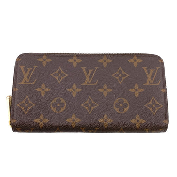 LOUIS VUITTON Long Wallet Purse M42616 leather Brown Zip Around Monogram Zippy wallet Women Used