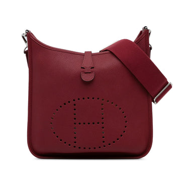 Hermès Evelyne III PM Red Clemence Palladium