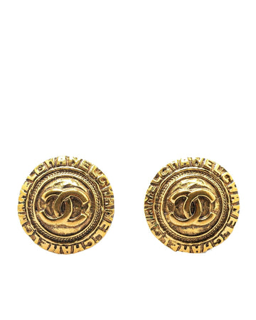 Gold Plated Round Clip On Earrings